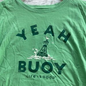 Life is good short sleeve green tee